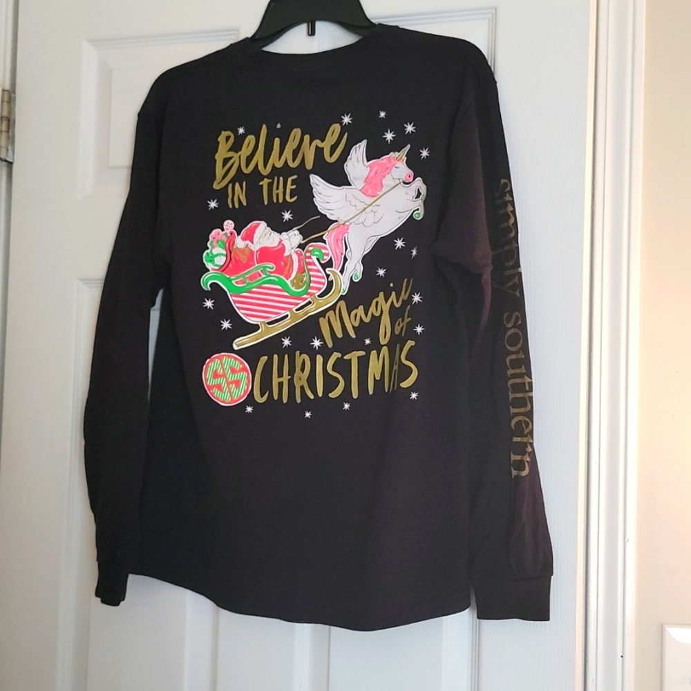 Simply Souther Christmas Unicorn Long Sleeve Shirt